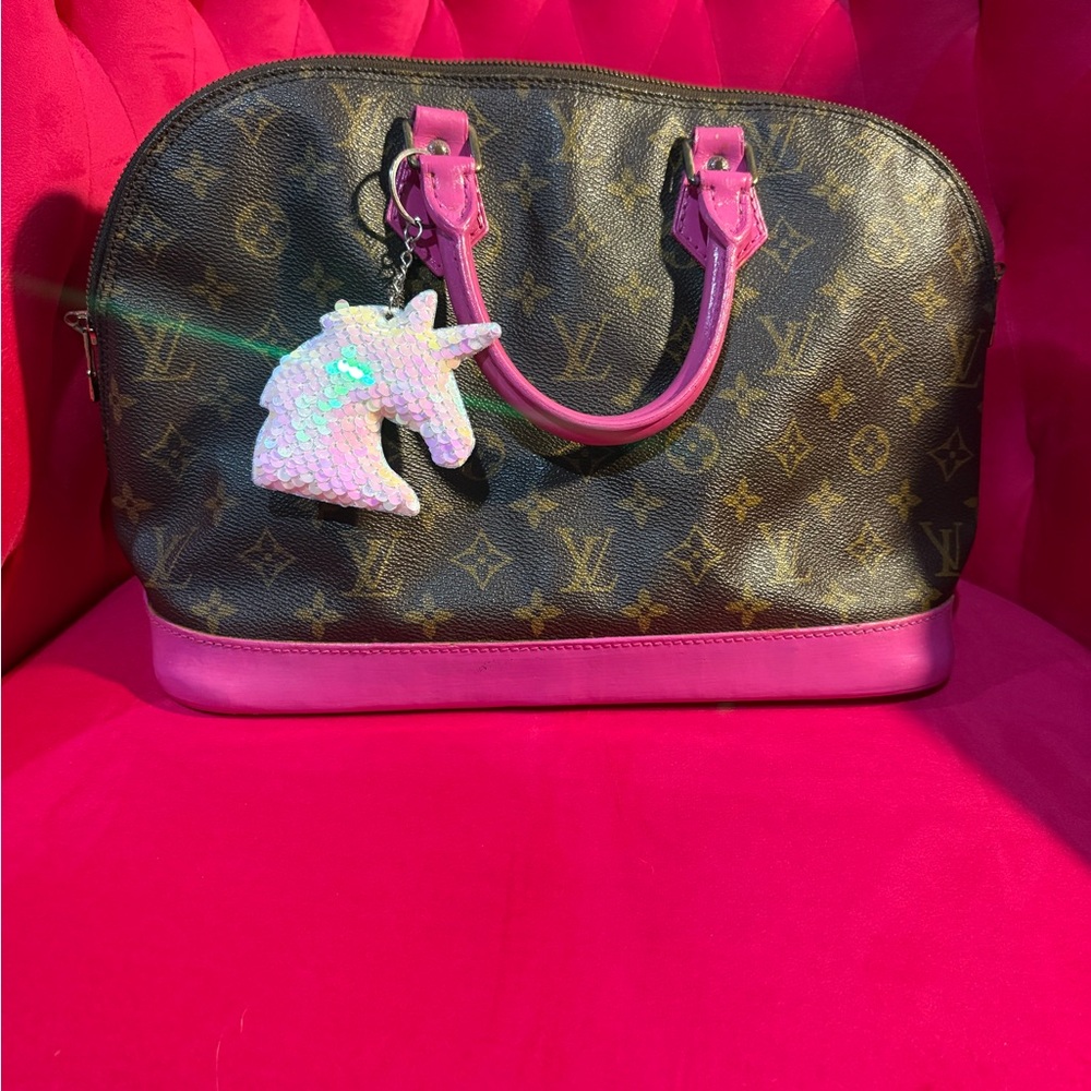 Vintage Custom Pink Louis Vuitton Alma Satchel